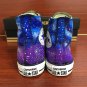 Original Hand Painted Converse Shoes Design Purple Blue Galaxy Canvas Sneakers for Man Woman