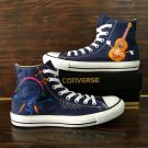 Custom Guitar Music Note Hand Painted Shoes Original Design Canvas Sneakers for Man Woman