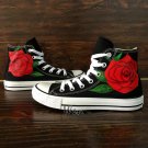 Original Red Rose Flower Converse All Star Hand Painted Canvas Shoes Floral Canvas Sneakers