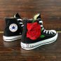 Original Red Rose Flower Converse All Star Hand Painted Canvas Shoes Floral Canvas Sneakers
