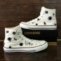 Original Design Bullet Holes White High Top Converse Hand Painted Canvas Sneakers