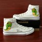 Anime Design Pokemon Caterpie Converse All Star Hand Painted Shoes Men Women's Canvas Sneakers