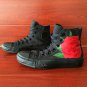 Hand Painted Flower Shoes Original Design Red Rose Converse Chuck Taylor Sneakers