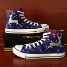 Custom Design Deer Galaxy Unisex Converse All Star Shoes Hand Painted Canvas Sneakers