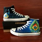 Design Custom Peacock Unisex Converse All Star Hand Painted Canvas Shoes