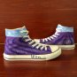 Lavender Custom Design Hand Painted Canvas Sneakers Man Woman's Converse Shoes