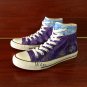 Lavender Custom Design Hand Painted Canvas Sneakers Man Woman's Converse Shoes