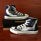 Piano Keys Hand Painted Shoes Custom Design Blue Converse Chuck Taylor Canvas Sneakers