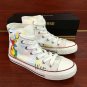 Man Woman's Hand Painted Shoes Original Design Colorful Deer White Converse All Star