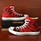 Converse Chuck Taylor Original Design Red Rose Hand Painted Canvas Shoes High Top Sneakers