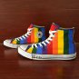 Original Design Rainbow Converse All Star Shoes Men Women Hand Painted Canvas Sneakers