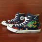 Blue Converse All Star Custom Design Angler Fish Hand Painted Canvas Shoes High Top Sneakers