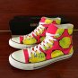 Hand Painted Fruit Lemon Canvas Shoes Original Design Converse All Star High Top Sneakers