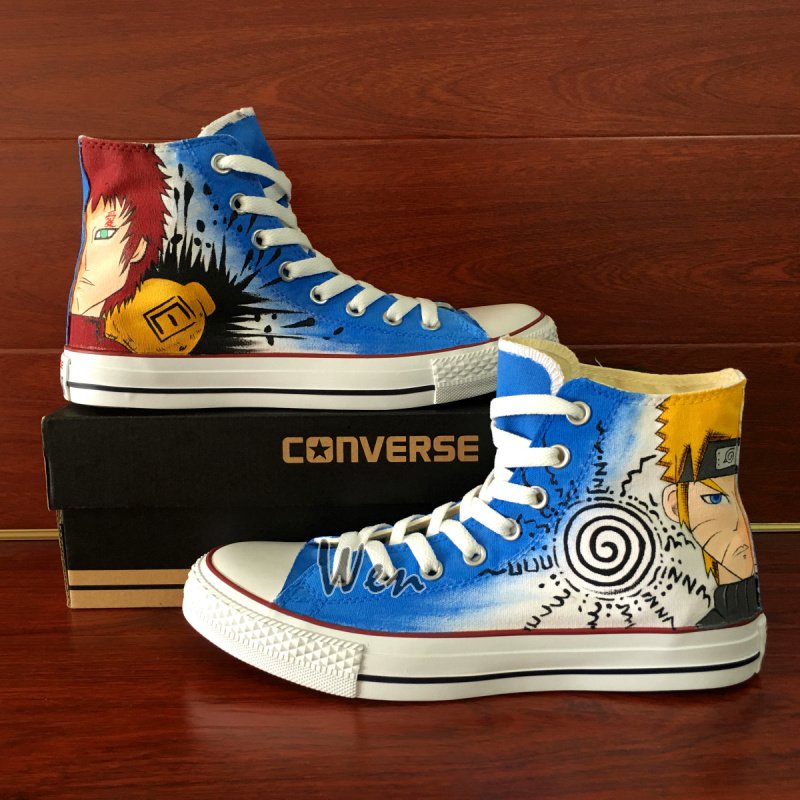 Custom Design Naruto Shoes Anime Converse Gaara Hand Painted Canvas ...