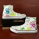 Original Design Palm Prints White Converse All Star Hand Painted Canvas Shoes