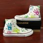 Original Design Palm Prints White Converse All Star Hand Painted Canvas Shoes