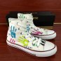 Original Design Palm Prints White Converse All Star Hand Painted Canvas Shoes