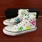 Original Design Palm Prints White Converse All Star Hand Painted Canvas Shoes