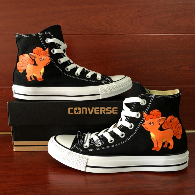 Hand Painted Canvas Shoes Unisex Pokemon Vulpix Anime Converse All Star