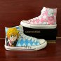 Hand Painted Shoes Design Converse All Star Anime Nanatsu No Taizai High Top Canvas Sneakers
