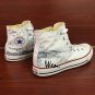 Original Design Water Drops White Converse Shoes High Top Hand Painted Canvas Sneakers