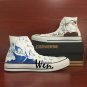 Anime Naruto Kakashi Custom Design Hand Painted Canvas Shoes Unisex White High Top Converse