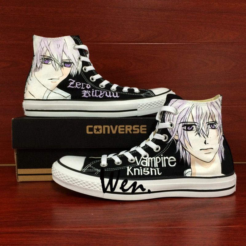Vampire Knight Anime Hand Painted Shoes Unisex High Top Converse Chuck Taylor