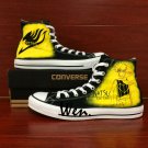 Anime Converse Shoes Design Fairy Tail Logo Hand Painted Shoes Black Canvas Sneakers