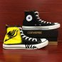 Anime Converse Shoes Design Fairy Tail Logo Hand Painted Shoes Black Canvas Sneakers