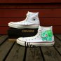 Pokemon Bulbasaur Design White Hand Painted Anime Shoes High Top Converse All Star
