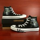Design Custom Animal Pet Cat Hand Painted Shoes Blue Converse High Top Canvas Sneakers