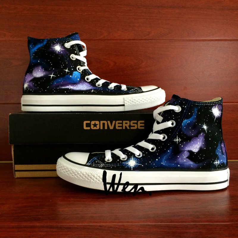 Galaxy Nebular Space Stars Original Design Hand Painted Shoes Unisex ...