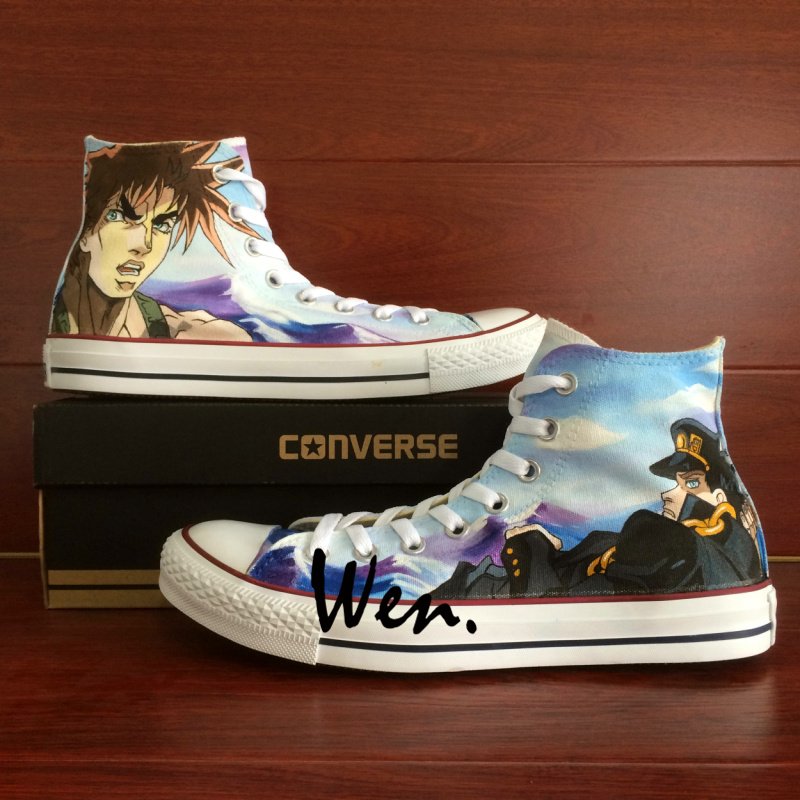Anime Converse All Star Shoes Men Women Hand Painted Canvas Sneakers