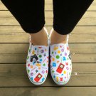 Wen Colorful Childlike Game Machine Design Slip On Shoes Hand Painted Canvas Sneakers