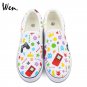 Wen Colorful Childlike Game Machine Design Slip On Shoes Hand Painted Canvas Sneakers