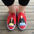 Wen Men Women's Hand Painted Shoes Design Anime Shouwa Genroku Rakugo Shinjuu Slip On