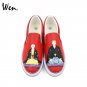 Wen Men Women's Hand Painted Shoes Design Anime Shouwa Genroku Rakugo Shinjuu Slip On