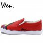 Wen Men Women's Hand Painted Shoes Design Anime Shouwa Genroku Rakugo Shinjuu Slip On