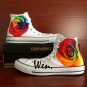 Colorful Rose Original Design Flower Hand Painted Shoes High Top Converse Chuck Taylor