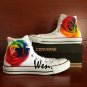 Colorful Rose Original Design Flower Hand Painted Shoes High Top Converse Chuck Taylor
