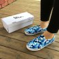 Wen Navy Camouflage Pattern Hand Painted Slip on Shoes Unisex Canvas Sneakers
