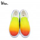 Wen Gradient Color Change Hand Painted Shoes Slip on Canvas Sneakers for Man Woman