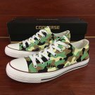 Design Army Camouflage Pattern Low Top Shoes Hand Painted Converse All Star