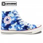 Custom Design Navy Camouflage Blue Patterns Converse Shoes Hand Painted Canvas Sneakers