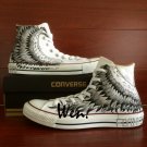 Original Design Wing Unisex Hand Painted Shoes High Top Converse Canvas Sneakers