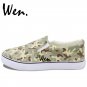 Wen Hand Painted Shoes Design Special Forces Camouflage Slip on Man Woman Canvas Sneakers