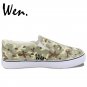 Wen Hand Painted Shoes Design Special Forces Camouflage Slip on Man Woman Canvas Sneakers