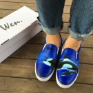 Wen Original Hand Painted Shoes Animal Whales Ocean Men Women Slip on Canvas Sneakers