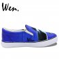 Wen Original Hand Painted Shoes Animal Whales Ocean Men Women Slip on Canvas Sneakers