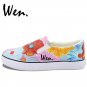 Wen Colorful Flowers Original Hand Painted Slip On Canvas Shoes for Men Women Sneakers